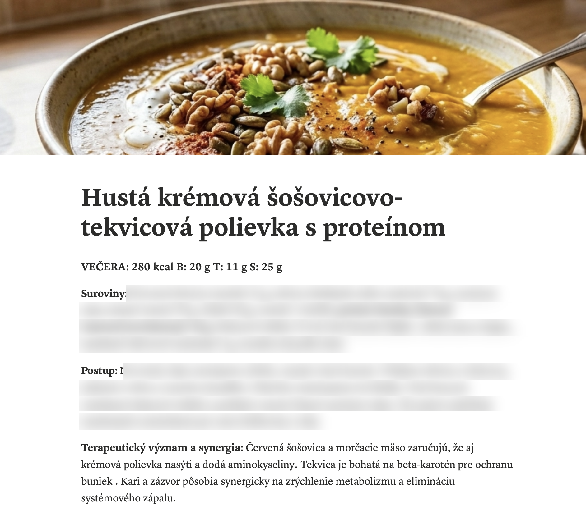 Jedálniček a recepty
